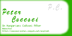 peter csecsei business card